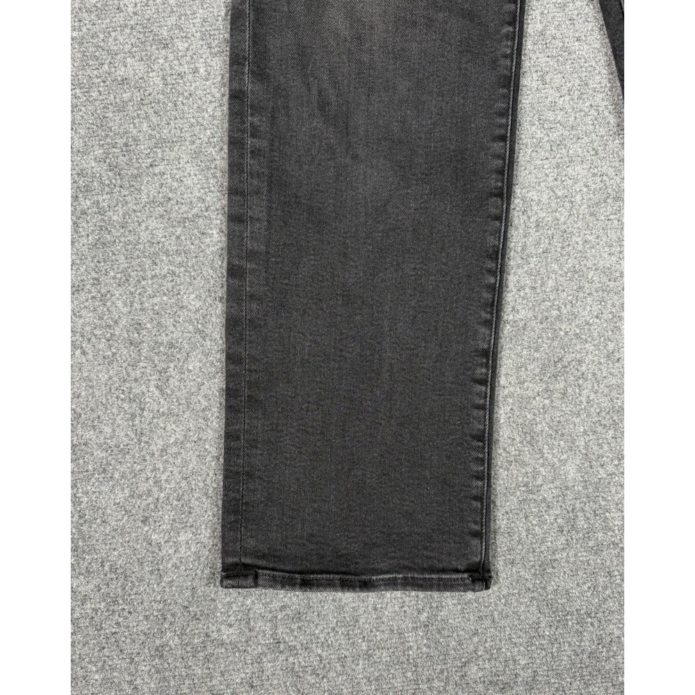 MOTHER Mid Rise Rambler Zip Flood Jeans Women's 26 Spiked Hair Art Flair Black - Picture 2 of 16